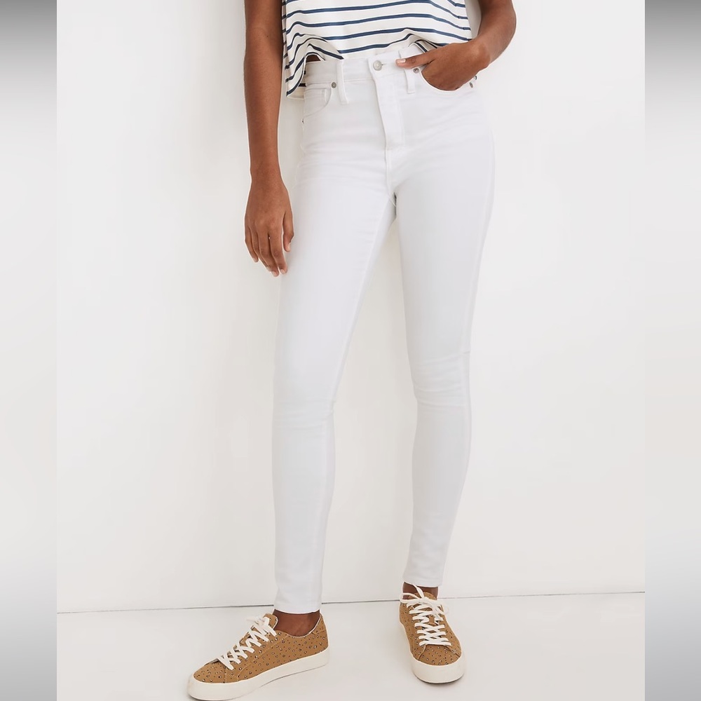 Madewell 10” high-rise skinny jeans, white 25P